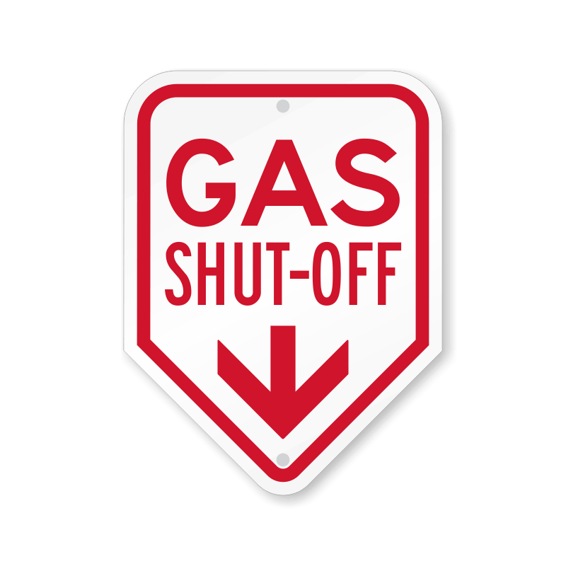 [SIGEGSHUTOFF] 6"X9" Aluminum Emergency Gas Shut Off Sign