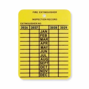 [STAG-00045] Yellow Plastic 4 Year Monthly Tag 100 Per Package